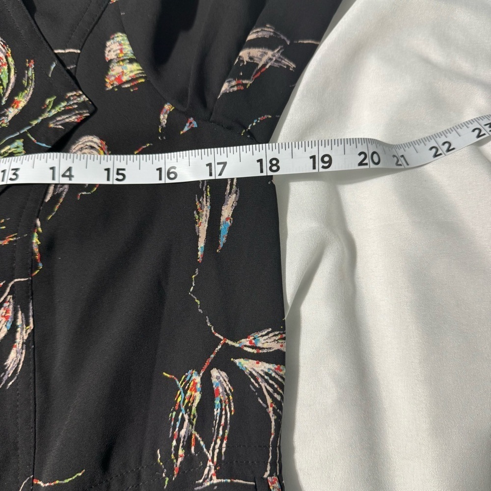 Aritzia Babaton Quincy Black Floral Trench Coat Pockets Tie Closure Size Small - Picture 12 of 14